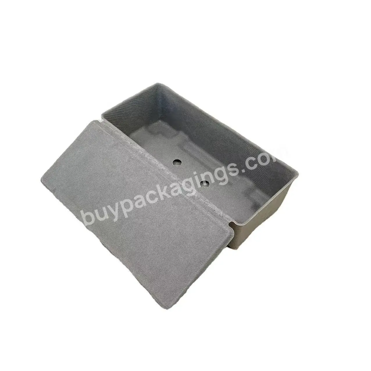 High Quality Wet Press Bagasse Custom Logo Gift Paper Molded Pulp Box Packaging