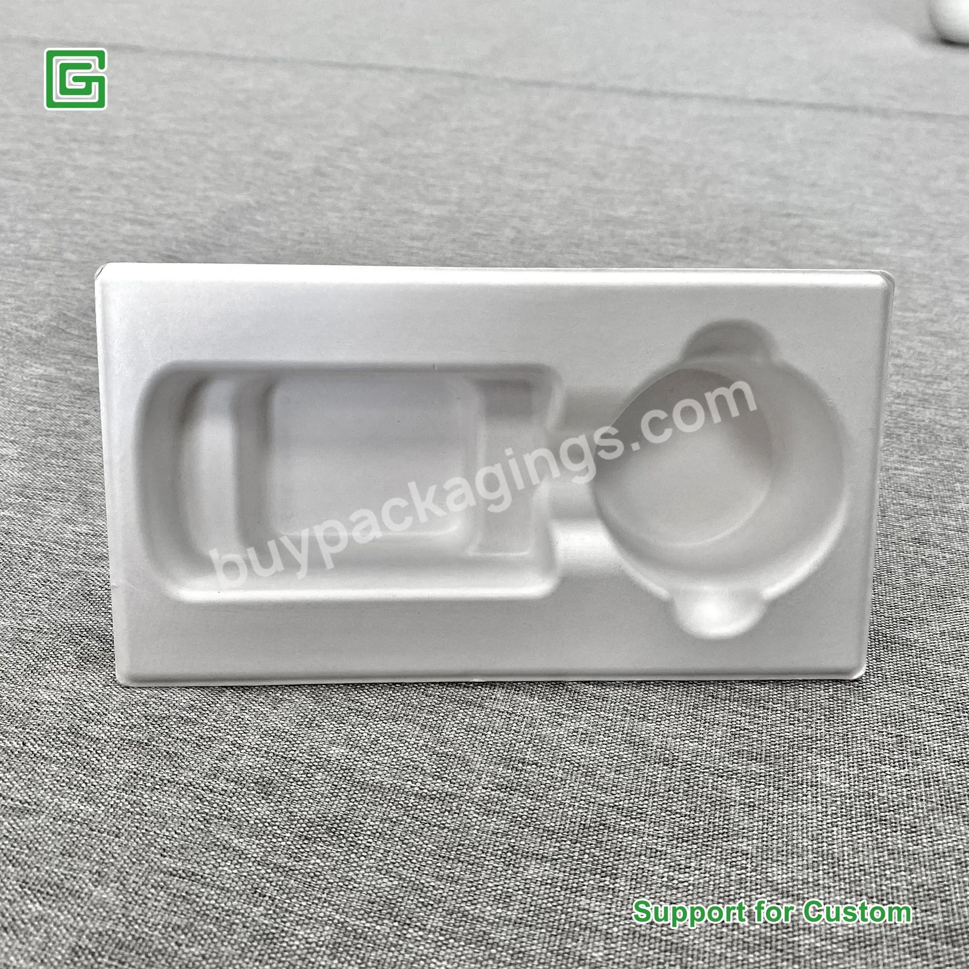 High Quality Wet Press Embossing Foil Stamping Bamboo Fiber Material Paper Packaging Insert And Inner Tray