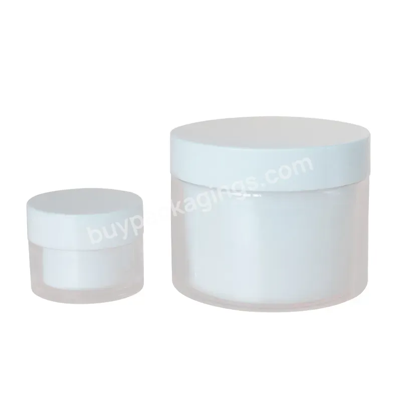 High Quality White Pet Plastic Container Scrub Jar With Lid For Body Butter Cream Packaging 30g 200g