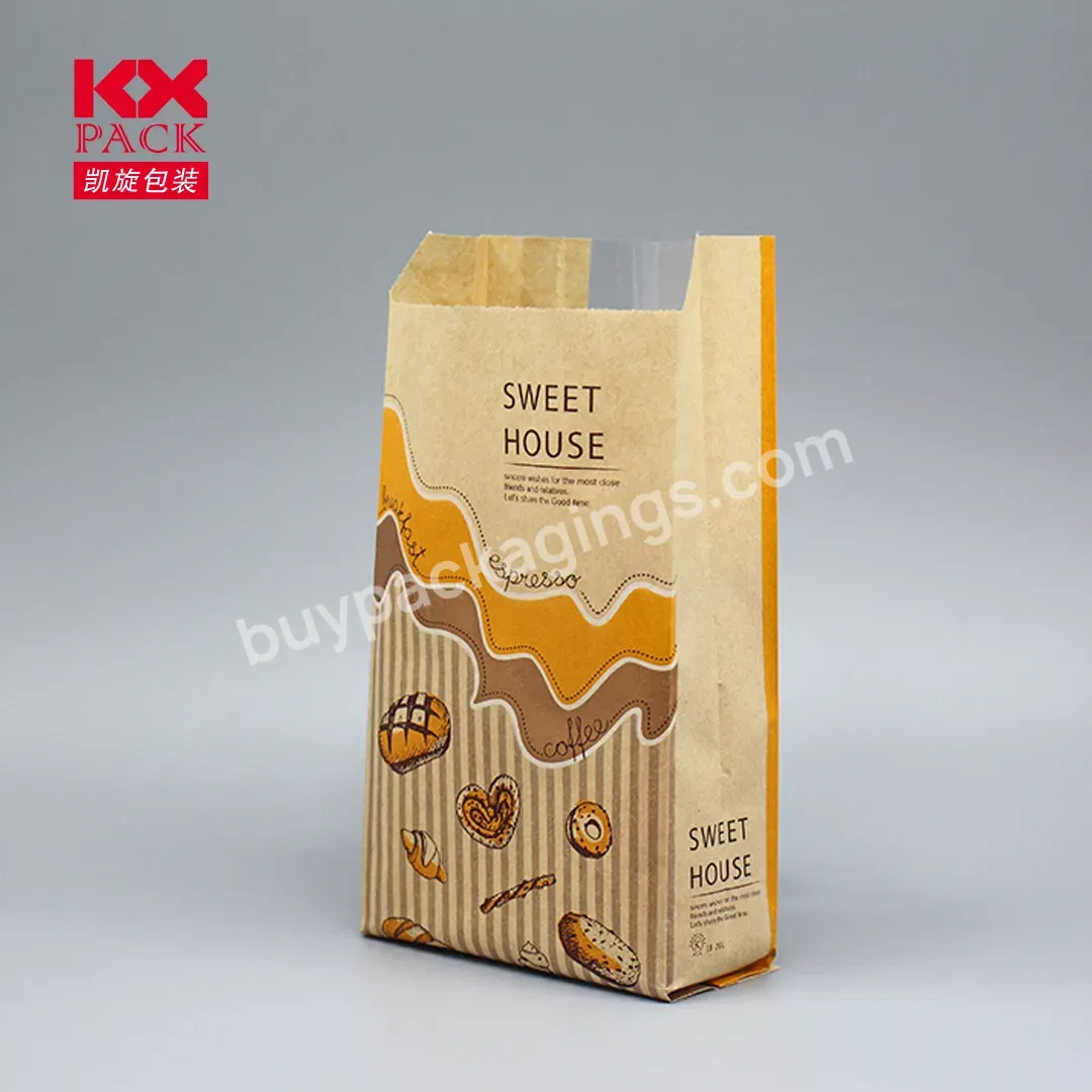 High Quality Wholesale Bakery Packaging Brown Kraft Paper Bread Bags Paper Toast Bag For Packing