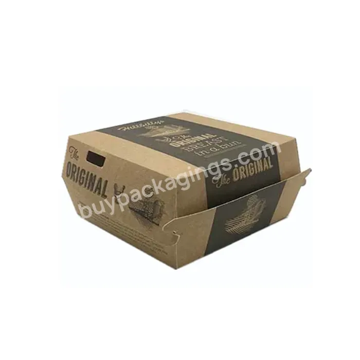 High Quality Wholesale Custom Burger Packaging Box Kraft Boxes For Burger Burger Box & Fries Paper Oem & Odm