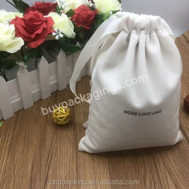 High Quality Wholesale Custom Cheap Long Large Drawstring Beauty Make Up Bag Soft Luxury Big Velvet Pouch