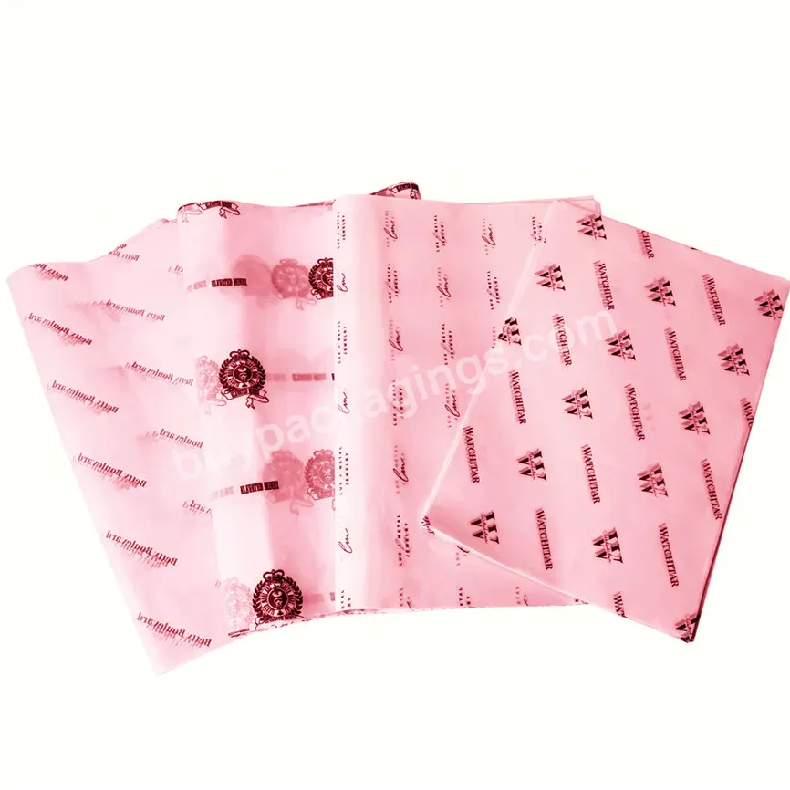 High Quality Wholesale Custom Gift Packing Printed Logo Pink Wrapping Tissue Paper