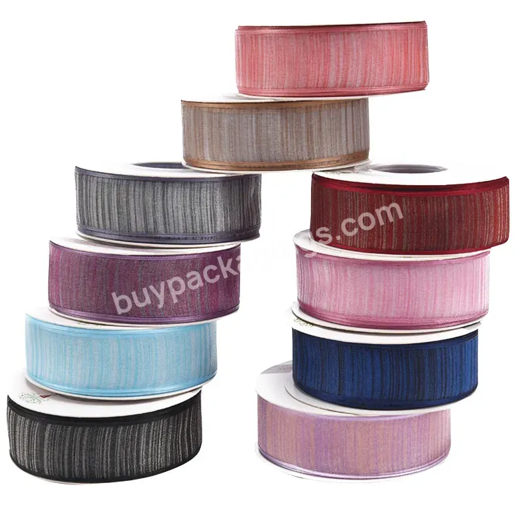 High-quality Wholesale Florists Pack 20 Yards Organdization Ribbon Lanyards Floral Gold Side Satin Roll Ribbon