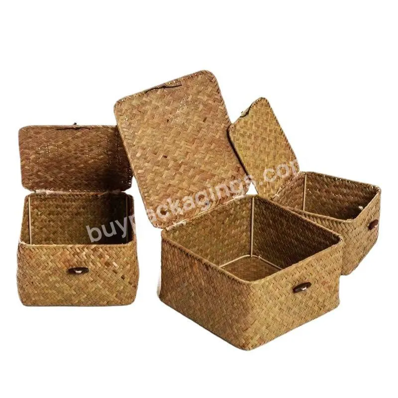 High quality wholesale luxury business sweets design small fashionable packaging bamboo weaving gift boxes