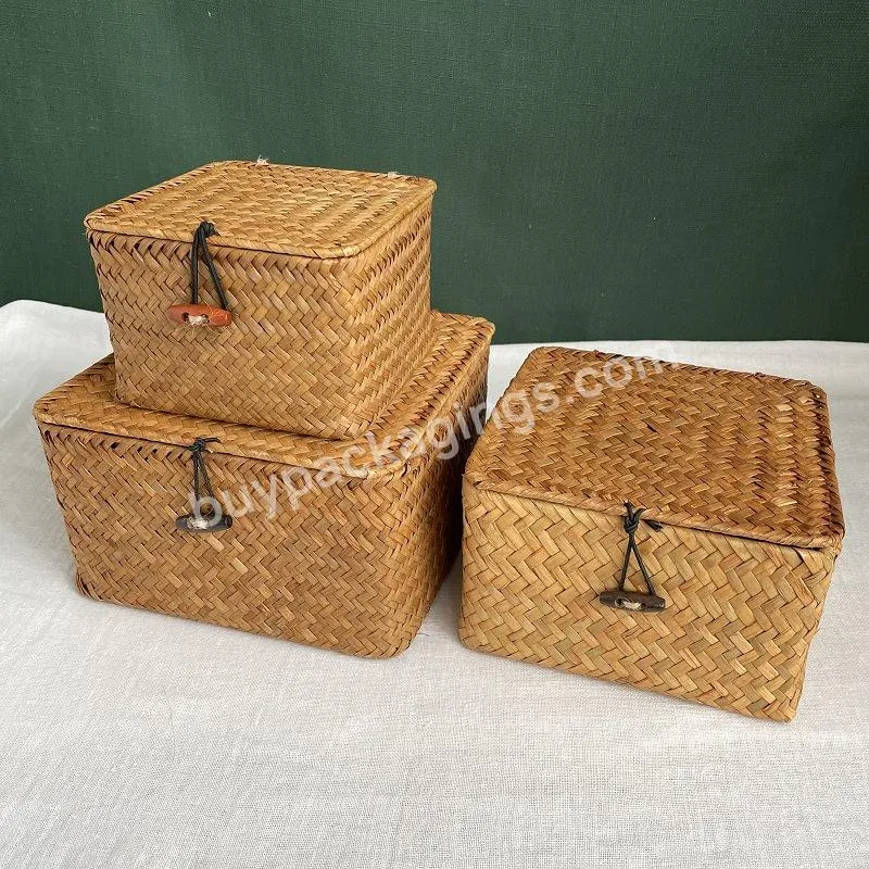 High quality wholesale luxury business sweets design small fashionable packaging bamboo weaving gift boxes