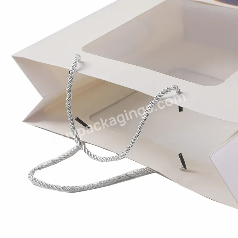 High Quality Wholesale Luxury Famous Brand Gift Custom Printed Shopping Paper Bag With Your Own Logo With Clear Window