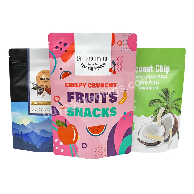 High Quantity Dry Fruits Packaging Digital Printing Aluminum Stand Up Packaging Bag Zip Lock Pouch With Zipper