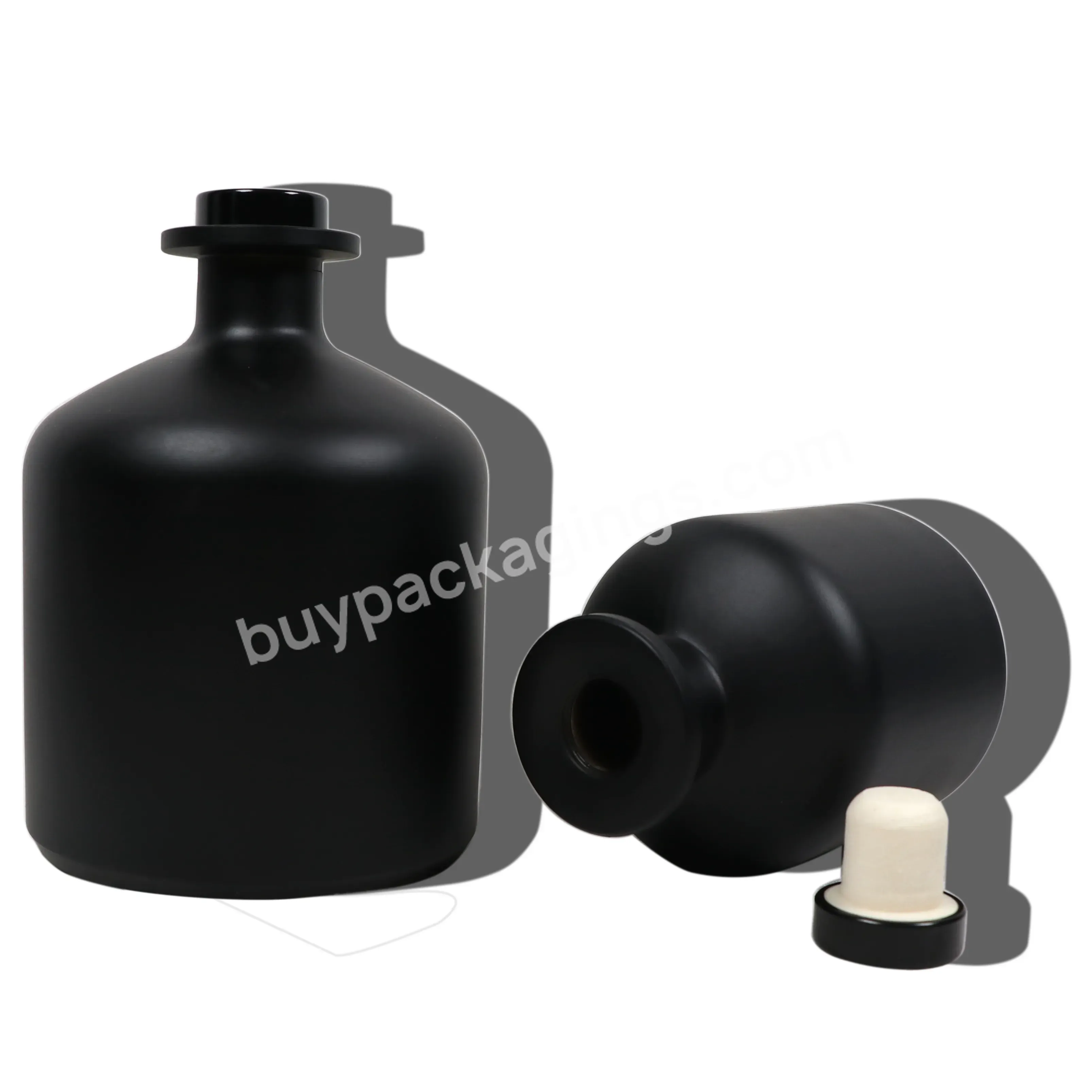 High Stock High End Custom Matte Black Reed Diffuser Glass Bottle