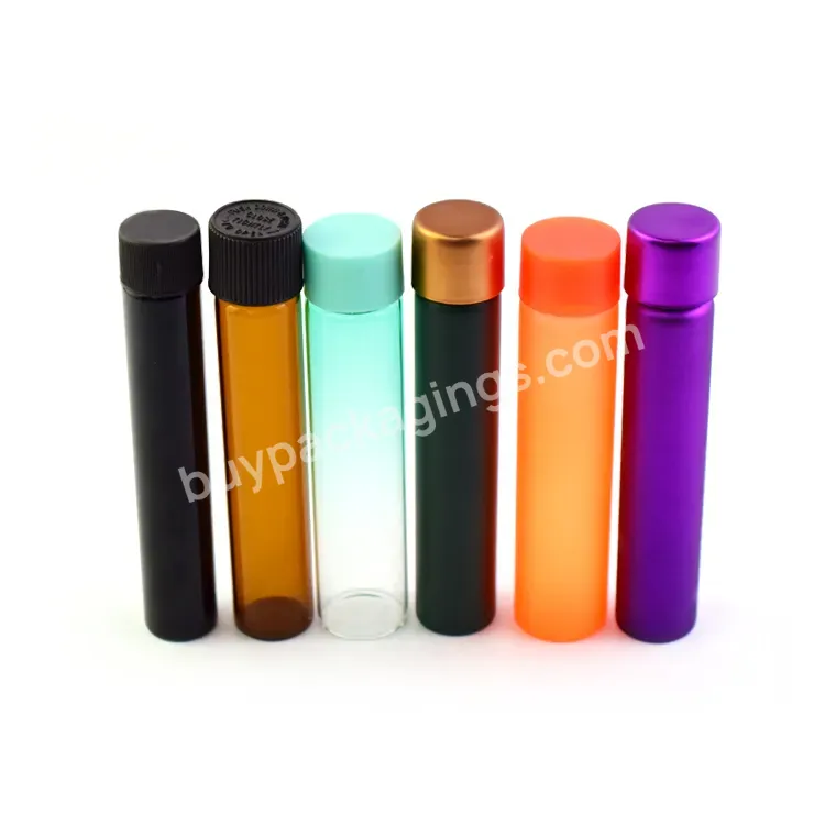 High Temperature Heat Resistance Frosted Glass Tube 120mm King Size Glass Tube With Child Resistant Lid