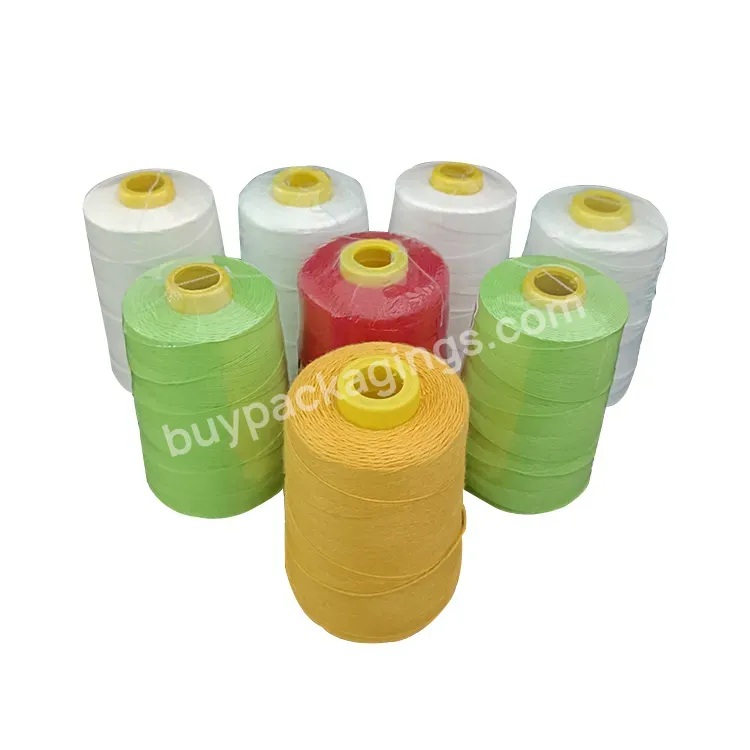 High Tenacity Cheap 1kg/cone Sack Sewing Thread 10/3 10/4 Polyester Yarn White 100% Polyester Bag Closing Thread