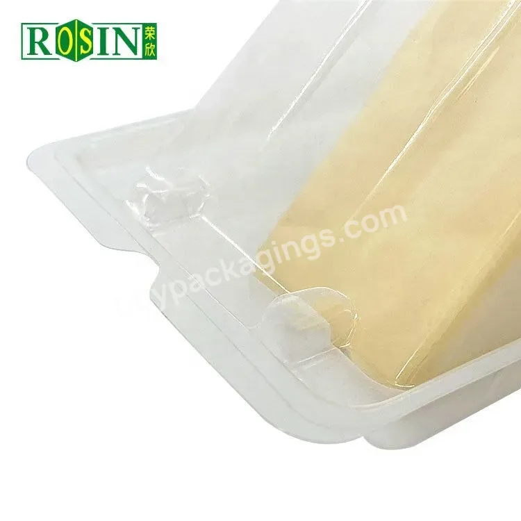 Hinged Clear Disposable Plastic Triangle Cake Box Egg Drop Sandwich Box Manufacturers