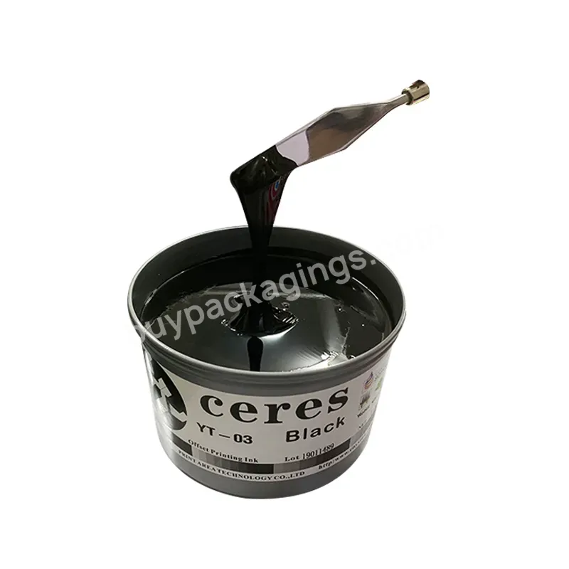 Hit Color Density/high Gloss Ceres Offset Printing Ink Yt-03 Black,1kg/can