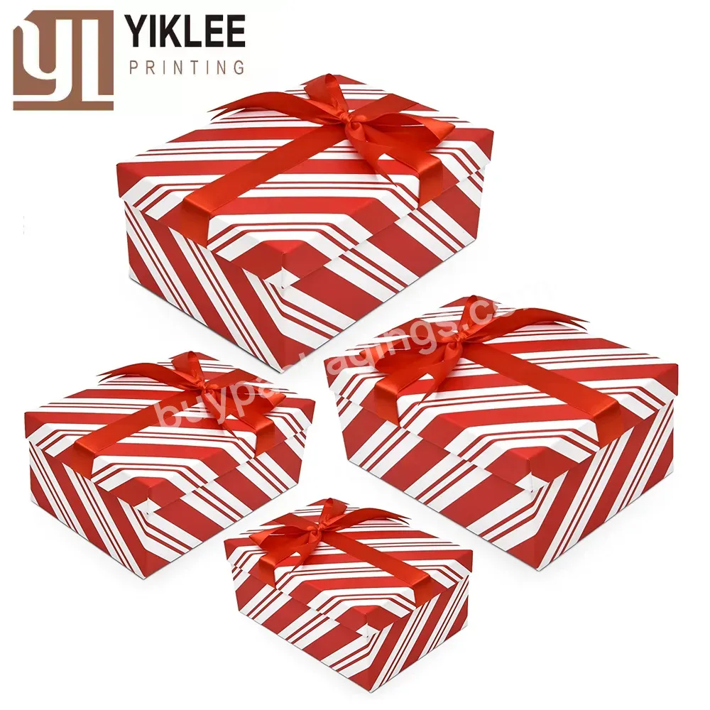 Holiday Decoration Decorative Present Wrapping Rectangle Boxes With Lids In Assorted Sizes Gift Boutique Christmas Gift Boxes