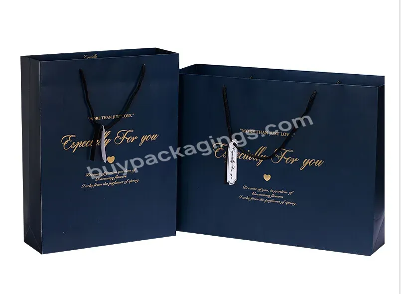 Holiday Luxury Gift Bags Paper Christmas Gift Bag In Bulk With Gold Stamping Logo Paper Bags
