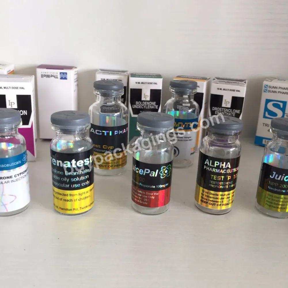 Hologram Effect Pharmaceutical Steroid Bottle Labels For 10ml Injectable Vials