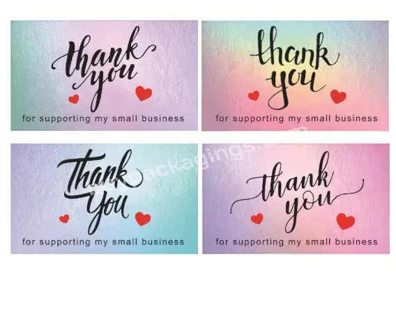 Holographic Care Card Logo Custom Business Card 100pcs Thank You Card For Small Business Stickers