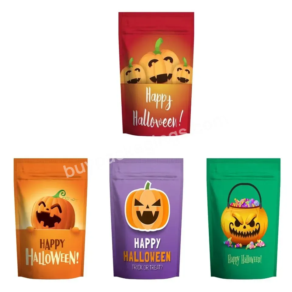 Holographic Food Bag Factory Wholesale Resealable Food Storage Halloween Polyester Bags