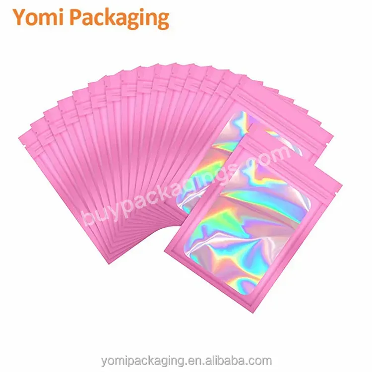 Holographic Packaging Bags Printing No Stand Up Bags