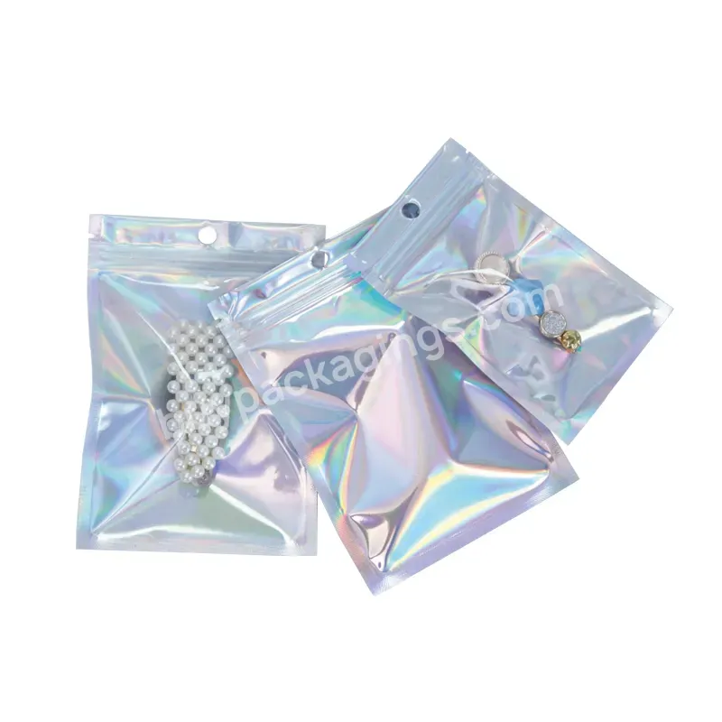 Holographic Polyester Film Bags For Small Food Packaging Laser Film Deodorization Bag Packaging Bags