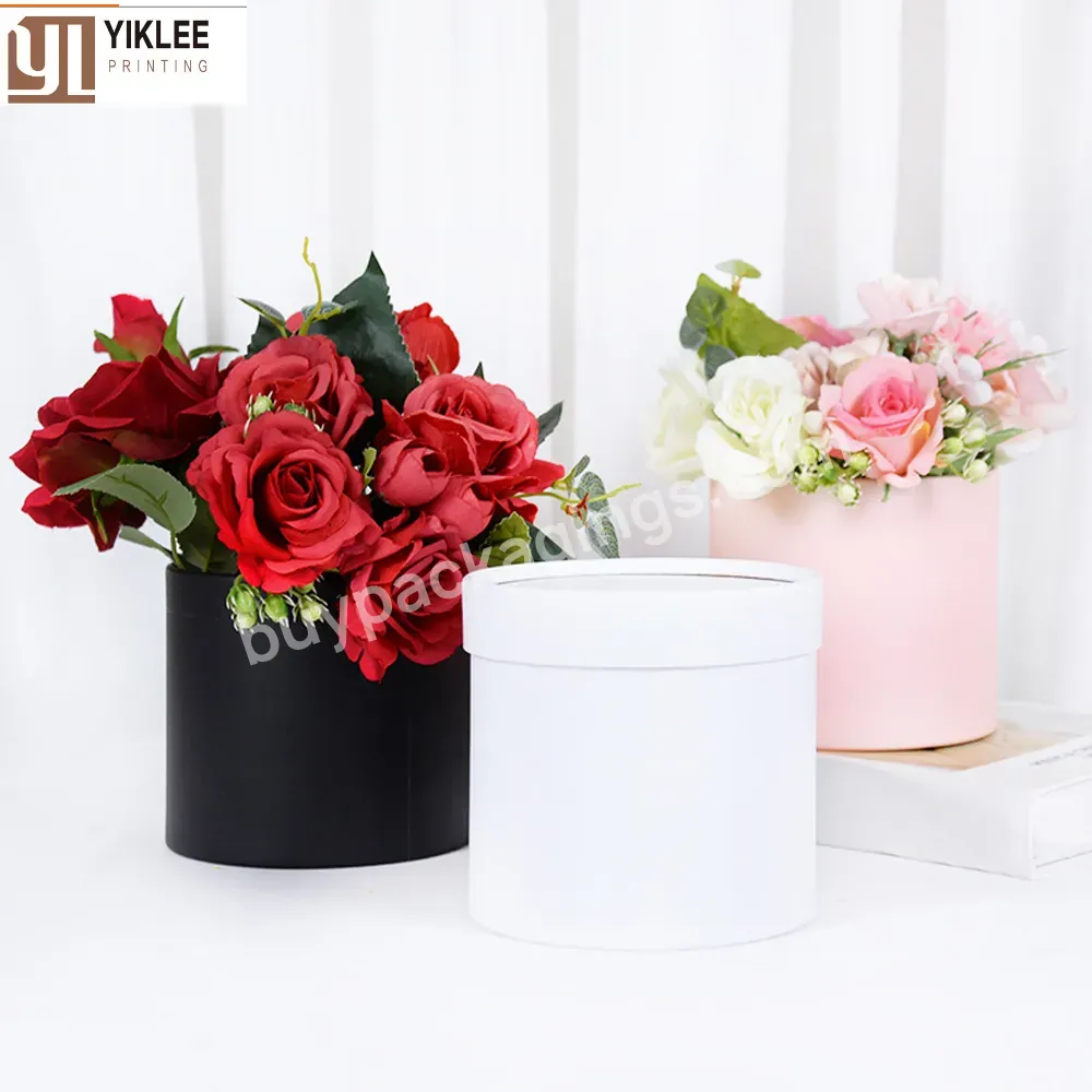 Home Flower Arrangement Wedding Centerpiece Decor Round Cardboard Gift Box Cylinder Flower Round Box