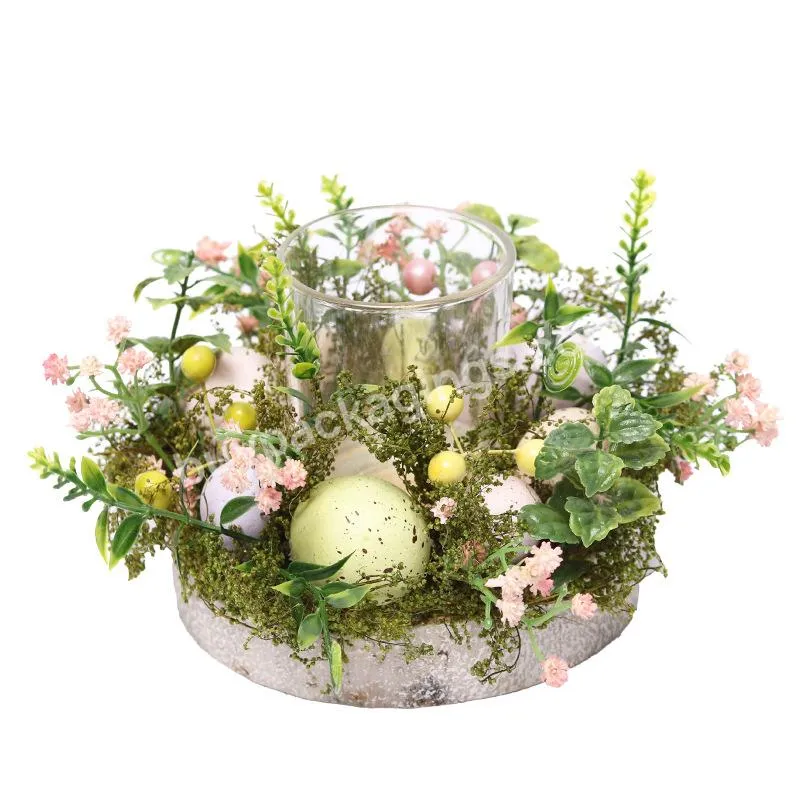 Home Natural Plants Nordic Easter Eggs Creative Glass Candle Holder Furniture Decorations For Easter decoration