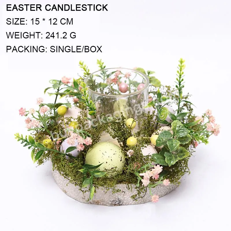 Home Natural Plants Nordic Easter Eggs Creative Glass Candle Holder Furniture Decorations For Easter decoration