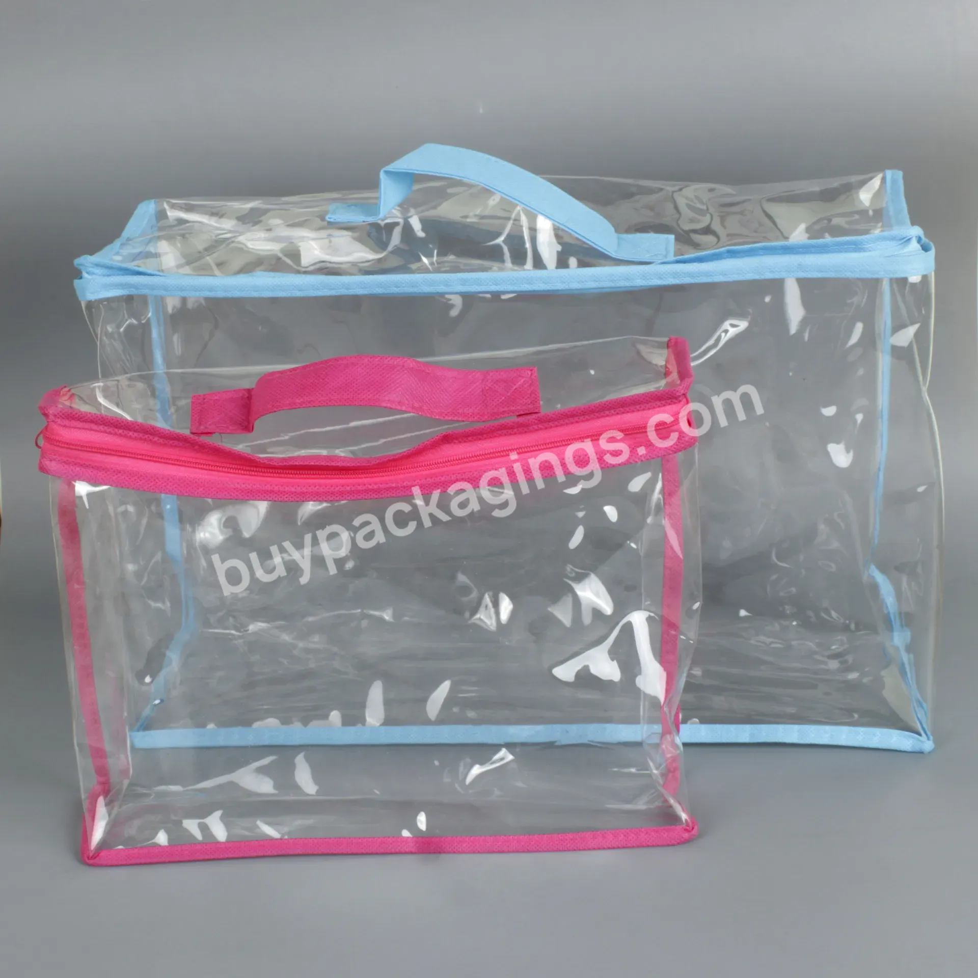 Home Textile Custom Transparent Pvc Zipper Bags Blanket Quilts Plastic Bag With Logo