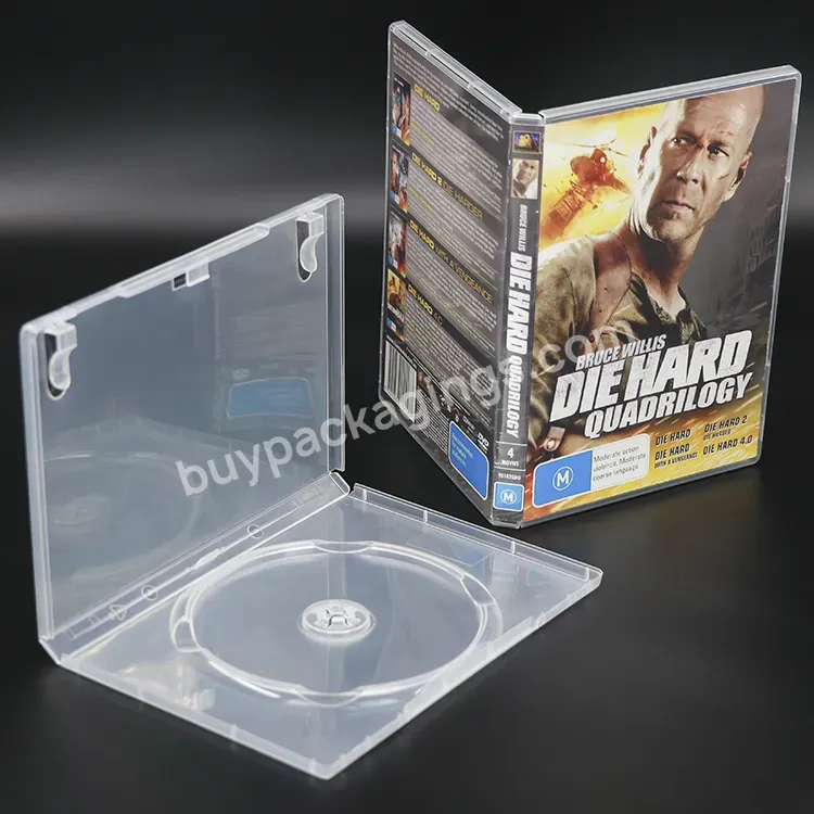 Hot 100pcs 14mm Game Cd Cases Clear Cover Plastic Storage Box Cd Single Disc Blank Dvd Movies Case Holder