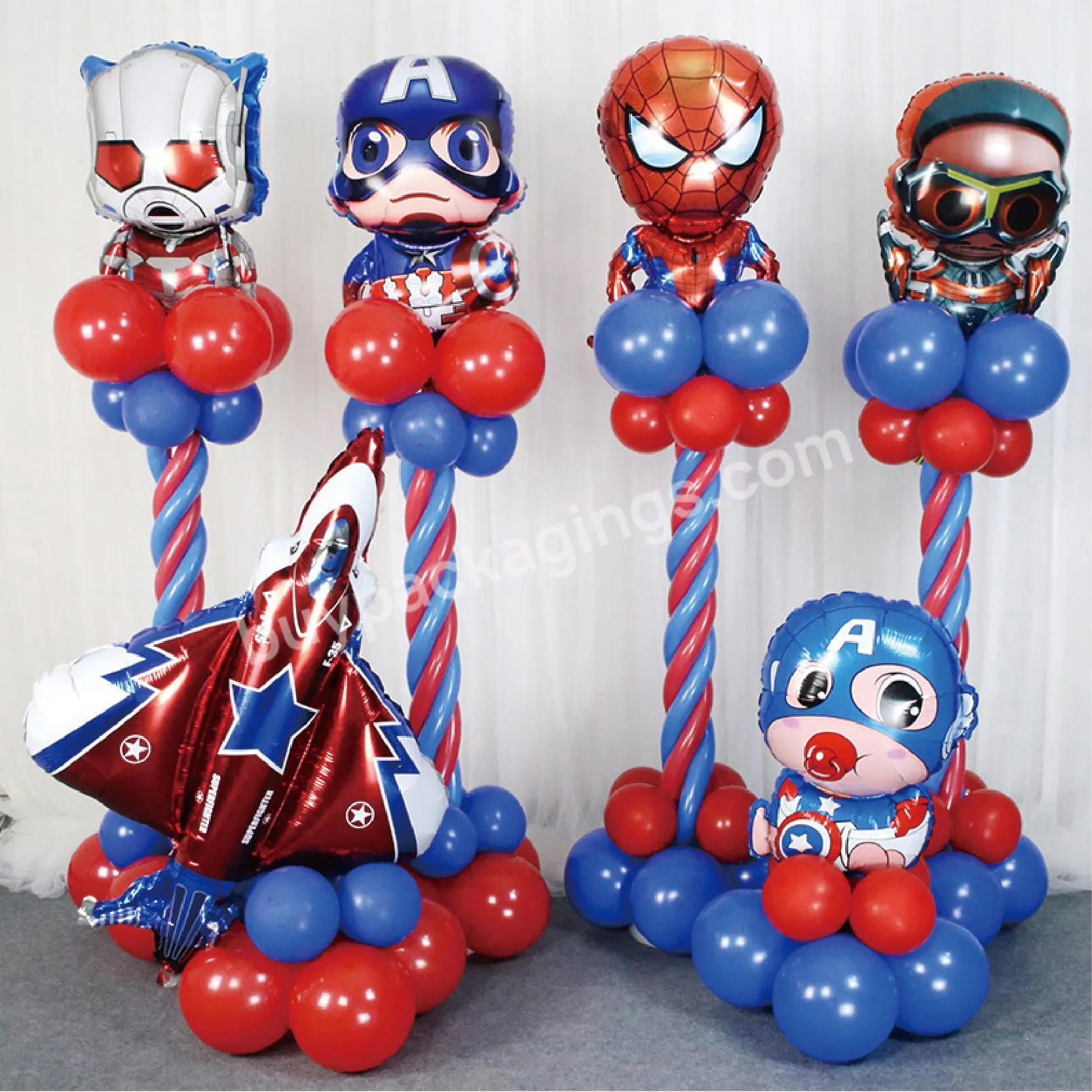 Hot Cartoon Character America Super Hero Foil Balloon Spiderman Captain Man Iron Ant-Man Globos For Party Decoration set