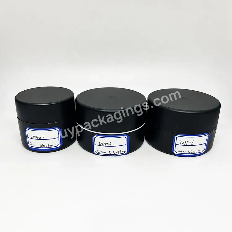 Hot Empty Plastic 50ml 100ml Frosted Black Mask Cream Jars Bottle Package / Cosmetic Body Scrub Skin Care Cream Containers