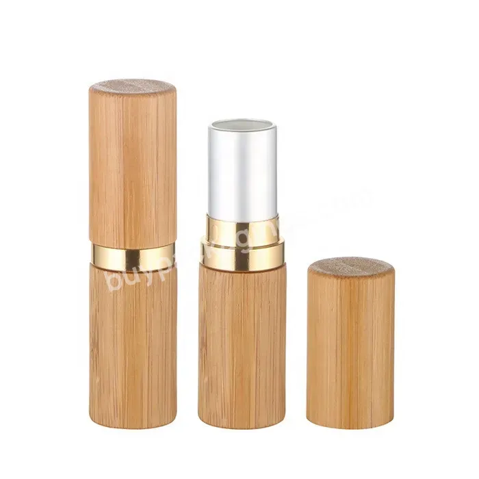 Hot Oem 4.5g 5g Wooden Bamboo Lipstick Lip Balm Tube Containers