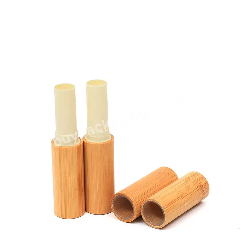 Hot Oem 4.5g 5g Wooden Bamboo Lipstick Lip Balm Tube Containers