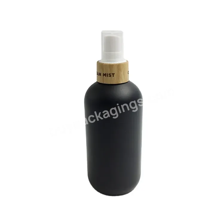 Hot Oem Custom Bamboo Fine Mist Spray Bottle 250ml Matt Black Spray Bottle Manufacturer/wholesale