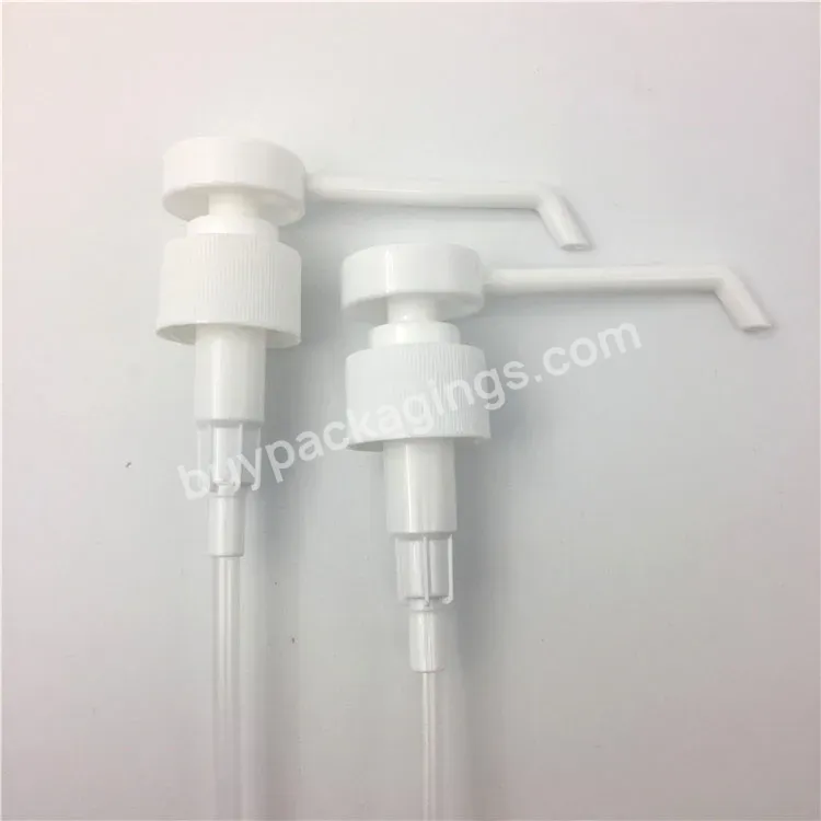 Hot Oem Custom Cheap Price 28/410 Ribbed Closure White Lotion Pump With Long Nozzle For Pharma Manufacturer/wholesale