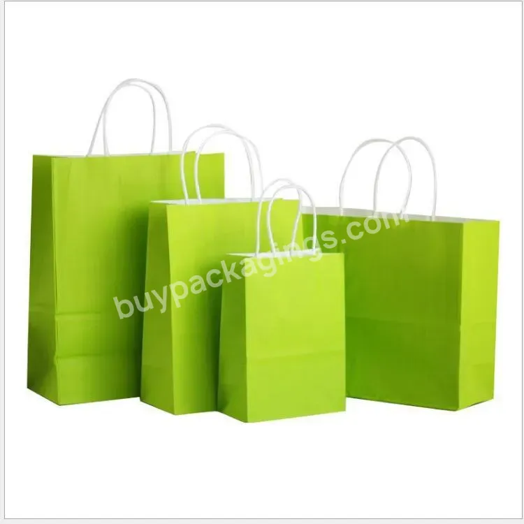 Hot Oem Custom Custom Printing Food Carryout Packaging Twisted Handles Brown Kraft Takeaway Paper Carrier Bag