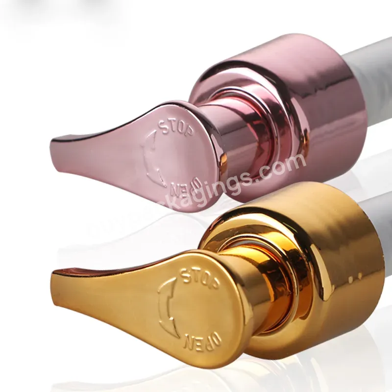 Hot Oem Custom Luxury Shiny Rose Golden Left Right Locking Lotion Pump 24/410