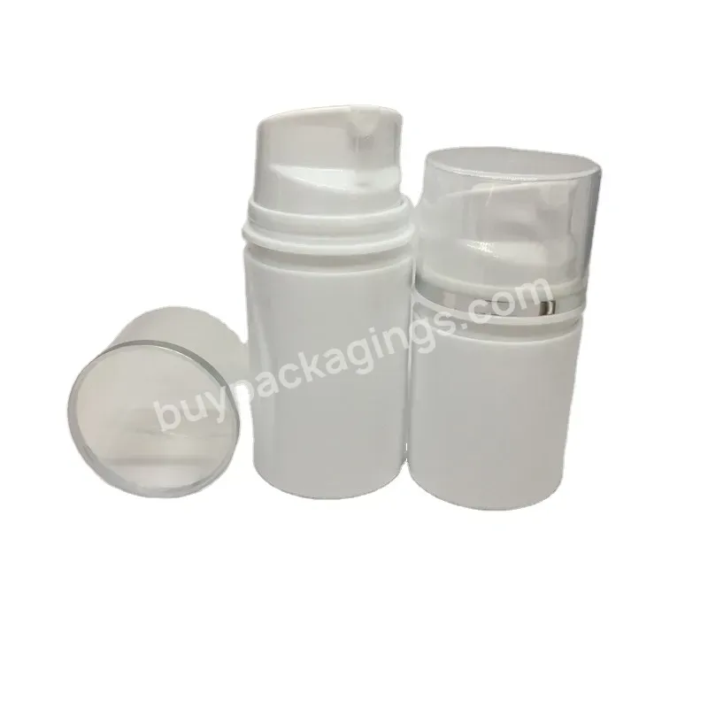 Hot Oem Eco Friendly White Empty Pp Plastic Cosmetic Packaging Container Serum Lotion 30ml 50ml 100ml Airless Pump Bottle