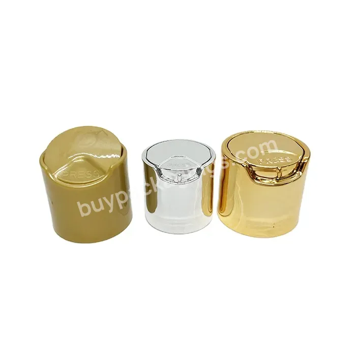 Hot Oem Hot Sale 20/24/28mm Cosmetics Disc Cap Shinny Silver/gold Press Cap For Cosmetic Bottles