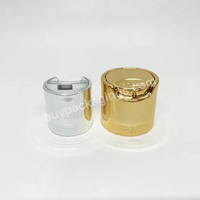 Hot Oem Hot Sale 20/24/28mm Cosmetics Disc Cap Shinny Silver/gold Press Cap For Cosmetic Bottles