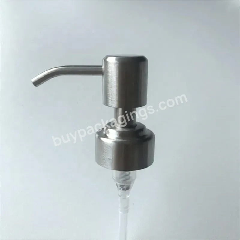 Hot Oem Rts 28mm 28/400 Matte Silver Long Nozzle Metal Stainless Steel Soap Lotion Dispenser Pump