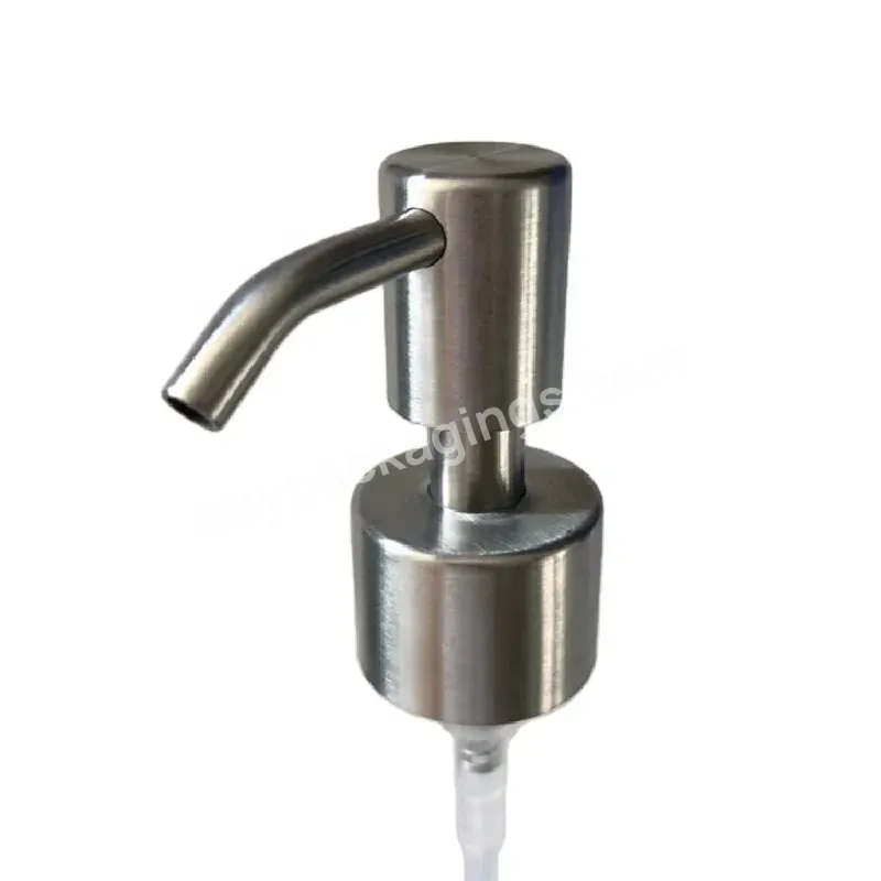 Hot Oem Rts 28mm 28/410 Brushed Long Nozzle Metal Stainless Steel Soap Lotion Dispenser Pump