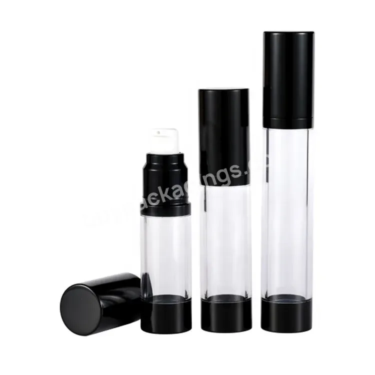 Hot Oem Rts 30/40/50ml Black Transparent Cosmetic Airless Lotion Pump Bottles