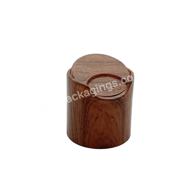 Hot Oem Rts Cosmetic Use Pp Plastic Disc Top Lid 24-415 Wooden Bamboo Colored,Plastic Cosmetic Packaging Press Top Lid