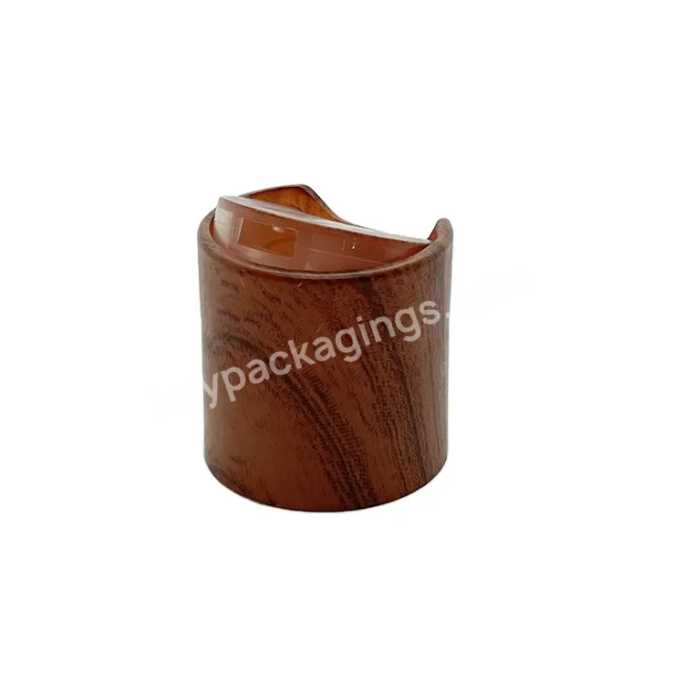 Hot Oem Rts Cosmetic Use Pp Plastic Disc Top Lid 24-415 Wooden Bamboo Colored,Plastic Cosmetic Packaging Press Top Lid