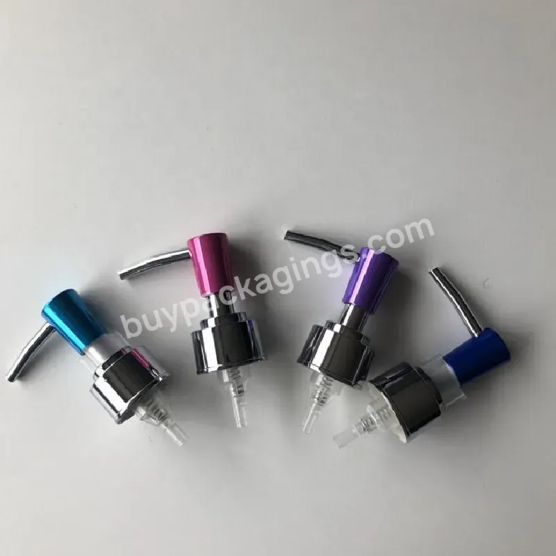 Hot Oem Rts High Quality 28mm 28/410 Plastic Abs Metalized Shiny Silver Lotion Pump With Long Nozzle