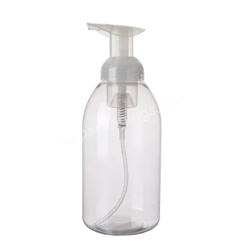 Hot Oem Wholesale 500ml Transparent Pet Large Cosmetic Foaming Bottle