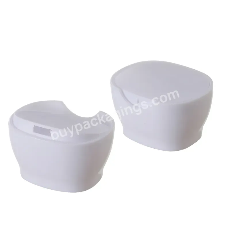 Hot Opaque White Oval Shape Disc Top Cap For Bottle 24/410