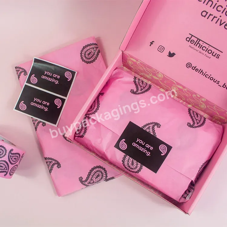 Hot Pink Tissue Paper Barbie Pink Wrap Paper Custom Logo Hot Pink Color Tissue Paper For Void Filling Stuffing