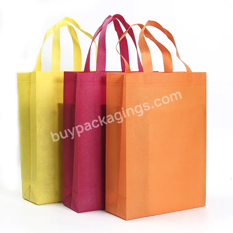 Hot Pressing Non Woven Bag Reusable Custom Shopping Gift Bag With Handle In Stock